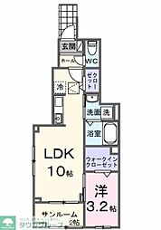 クレードル 1LDKの間取図画像