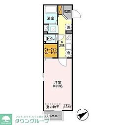 モナリエアキ 1Kの間取図画像