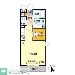 ロイヤルヒル三郷 ワンルームの間取図画像