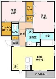 エスペーロ八潮 2LDKの間取図画像