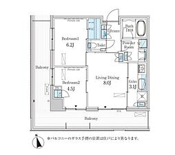 パークアクシス柏の葉 2LDKの間取図画像