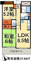 パインエクセレント 2LDKの間取図画像