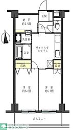アティアス三郷 2SDKの間取図画像