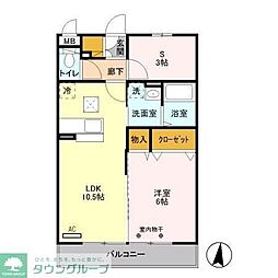 シンフォニーB 1SLDKの間取図画像