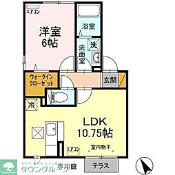グリーントウナラ 1LDKの間取図画像