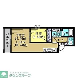 ミリア北習志野 1LDKの間取図画像