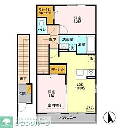 エスポワール 2LDKの間取図画像