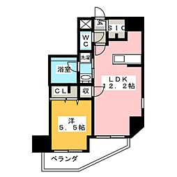 テ　レジャンデール護国寺EAST 2階1LDKの間取り