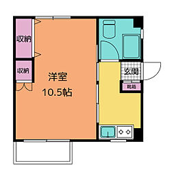 アビタ千石 5階1Kの間取り