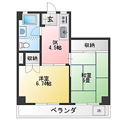 小林ビルデンス 2DKの間取図画像