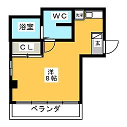 高橋ビル新館 1Kの間取図画像