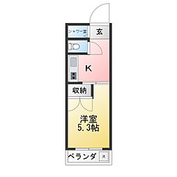 小嶋ハイツ 1Kの間取図画像