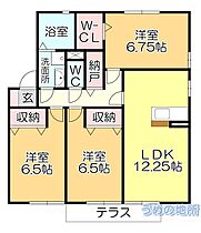 ファミリア・ガーデンC棟 110 ｜ 福岡県久留米市津福本町（賃貸アパート3LDK・1階・74.58㎡） その2