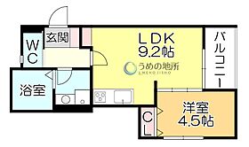 T-Regno　La　LuceII 301 ｜ 福岡県久留米市津福本町（賃貸アパート1LDK・3階・35.41㎡） その2