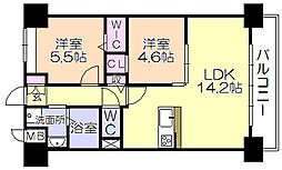 ルシエル 2LDKの間取図画像
