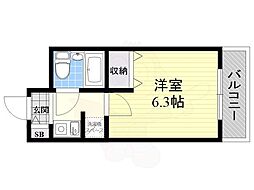ダイドーメゾン園田2 1Kの間取図画像
