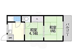 光マンション 2DKの間取図画像