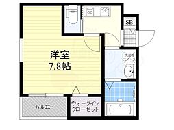 ワコーレヴィータ塚口EAST 1Kの間取図画像