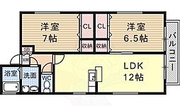 アーベント2 2LDKの間取図画像