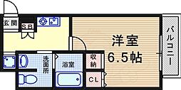 SWISS立花 1Kの間取図画像