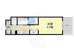 インベスト塚口エスフロント 1Kの間取図画像