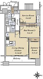 ネバーランド室町通 3階2SLDKの間取り