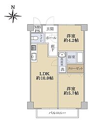 ライオンズマンション京都岡崎第二 3階2LDKの間取り