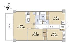 藤和宝ヶ池ホームズ 2階3LDKの間取り