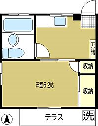 サン・みゆき 1Kの間取図画像