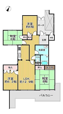 間取り エクセルハイツ西の京 3階/-
