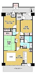 リヴェール富雄一番館 2SLDKの間取図画像