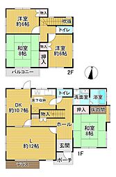 近鉄京都線 木津川台駅 徒歩9分 4LDKの間取り