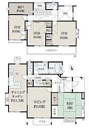 近鉄けいはんな線 学研奈良登美ヶ丘駅 徒歩20分 4SLDKの間取り