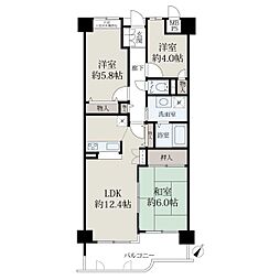 朝日プラザ高畑東 3LDKの間取図画像