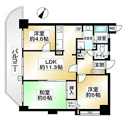 ふぁみーゆ生駒 3LDKの間取図画像
