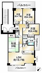 ローレルスクエア登美ケ丘4番館 4LDKの間取図画像