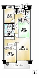 Gスイーツ生駒 3LDKの間取図画像