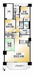 ネオハイツ東生駒 3LDKの間取図画像