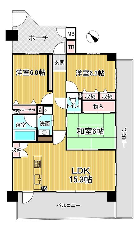 3LDK 間取り