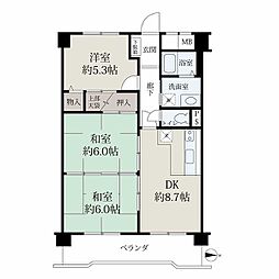 グリーンコーポ橿原 3DKの間取り
