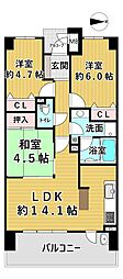 プレミスト天理 3LDKの間取図画像