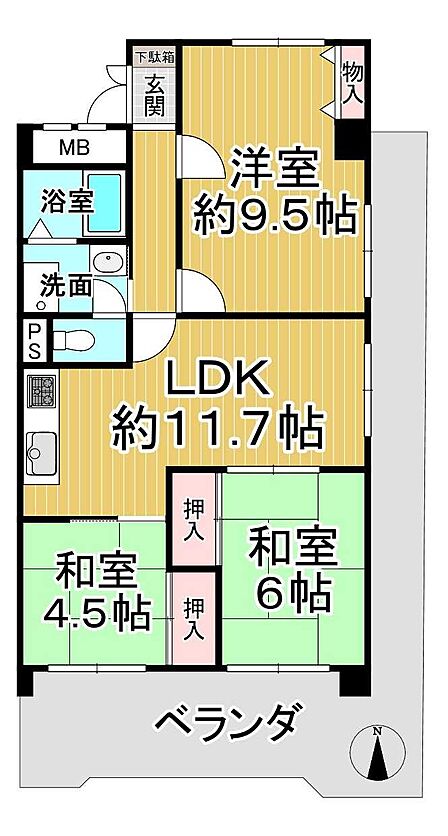 3LDK 間取り