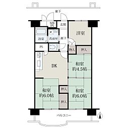 向島ニュータウン第三街区3-E棟 4DKの間取図画像