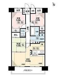 ルネス・ピース栗東ステーションスクエア 3LDKの間取図画像