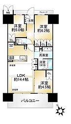 ジオ草津 3LDKの間取り