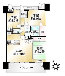 リーデンススクエア栗東 3LDKの間取り