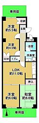 ユニーブル藤井寺 4LDKの間取図画像