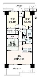ラ・ビスタ宝塚オクシア 3LDKの間取図画像
