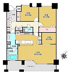 ワコーレ苦楽園レジデンス 3LDKの間取図画像