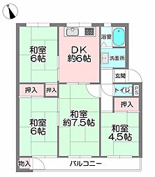 有野12団地3号棟 4DKの間取図画像